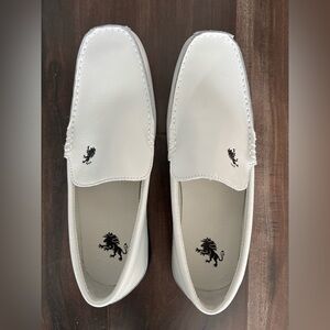 Vlado Elite Men's White Leather Slip-On Loafers